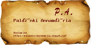 Palánki Annamária névjegykártya